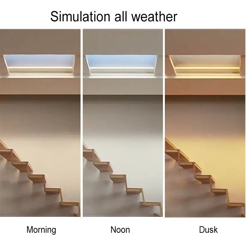 Modern Minimalist Smart Blue Sky Metal LED Flush Mount Ceiling Light for Living Room Cuvalon