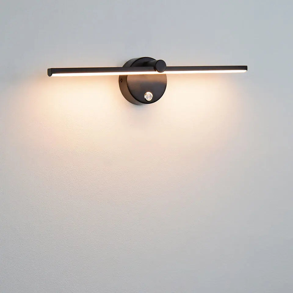 Nordic Minimalist Aluminum Long Bar Switch LED Mirror Wall Sconce Lamp Cuvalon