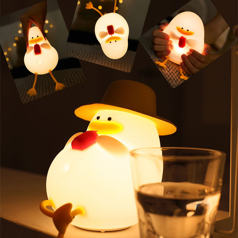 Creative Cartoon Silicone Duck Pat  LED Night Light Table Lamp Cuvalon