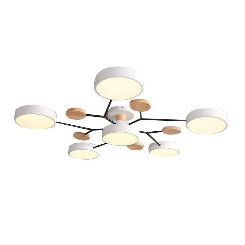 Contemporary Scandinavian Round Molecule Branch Design LED Semi-Flush Mount Ceiling Light For Living Room Cuvalon