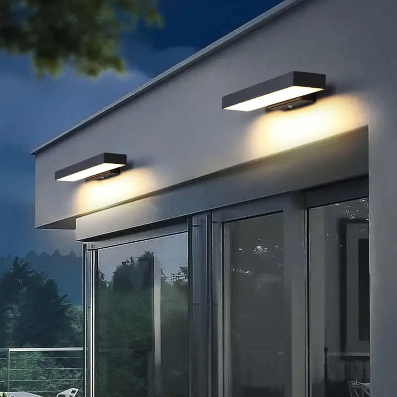 Modern Minimalist Rectangular Flat LED Sensor Outdoor Waterproof Wall Sconce Lamp Cuvalon