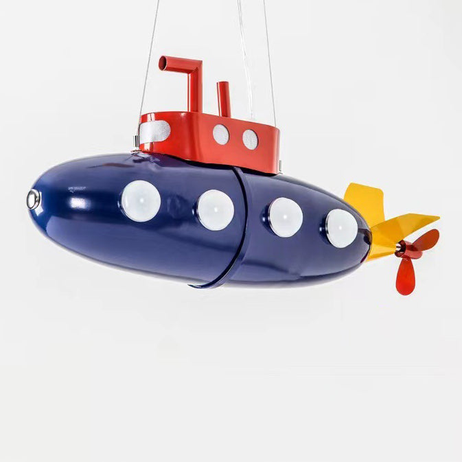 Contemporary Creative Cartoon Submarine Iron LED Kids Chandelier For Bedroom Cuvalon