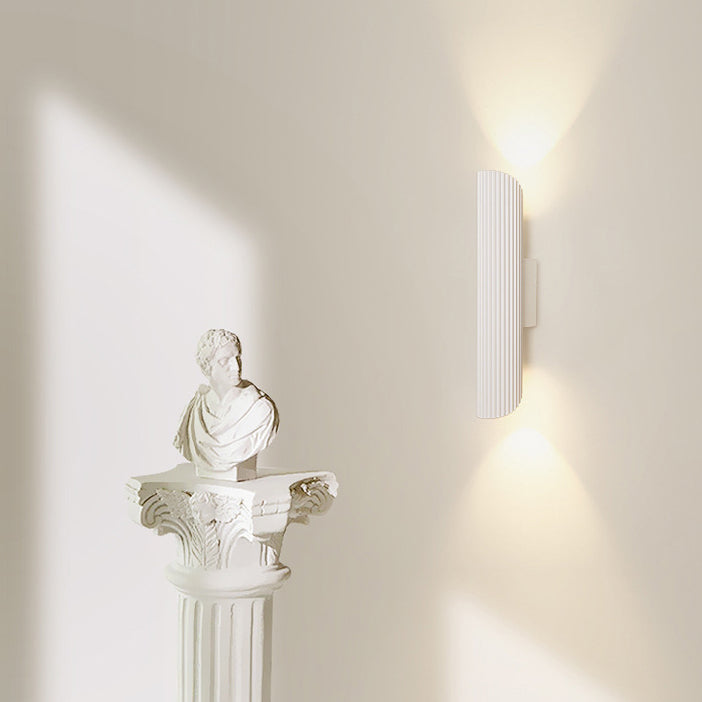 Modern Minimalist Cylinder Stripe Iron Aluminum LED Wall Sconce Lamp For Bedroom Cuvalon