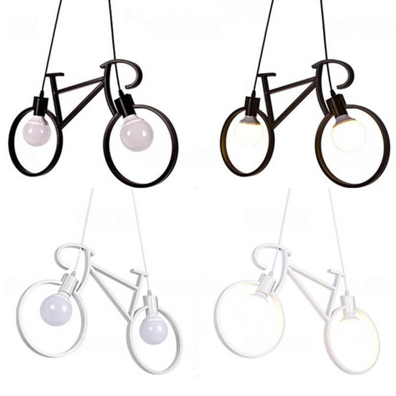 Modern Creative Bicycle Shape Iron 2-Light Kids Chandelier Cuvalon