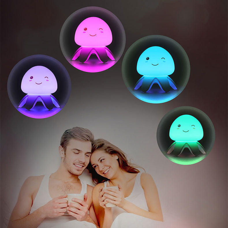 Creative Silicone Jellyfish Music USB Rechargeable Remote Control LED Night Light Table Lamp Cuvalon