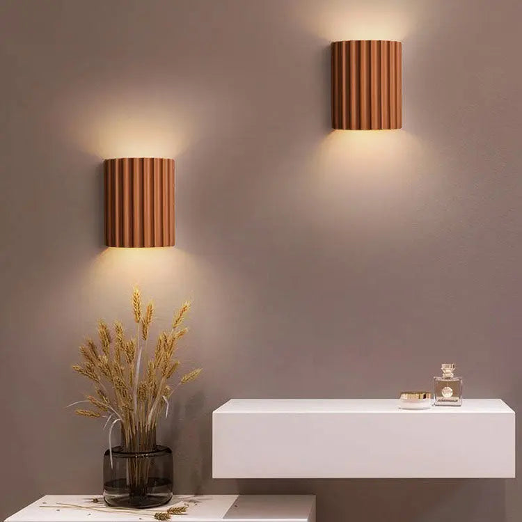 Contemporary Nordic Resin Tiles 2-Light Wall Sconce Lamp For Bedroom Cuvalon