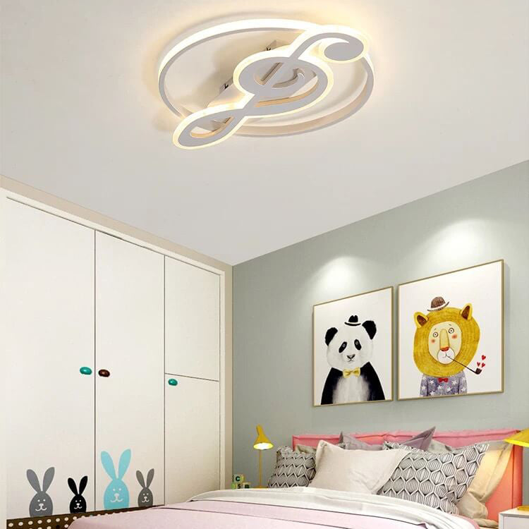 Nordic Creative Music Notes Design LED Flush Mount Ceiling Light Cuvalon