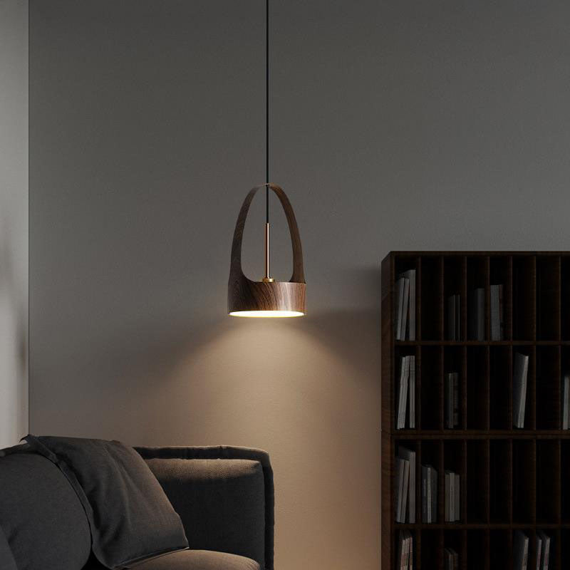 Contemporary Scandinavian Round Iron Acrylic LED Pendant Light For Bedroom Cuvalon