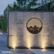 Chinese Modern Round Mountain Stainless Steel PC LED Waterproof Outdoor Wall Sconce Light Cuvalon
