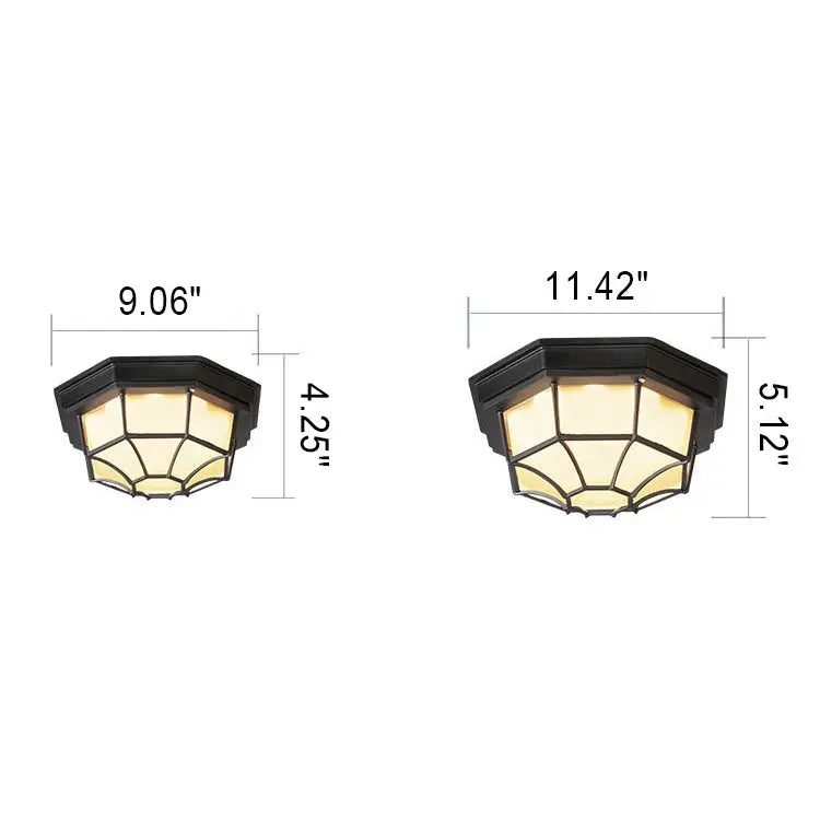 Outdoor Simple Round Octagon Aluminum Waterproof LED Flush Mount Ceiling Light Cuvalon