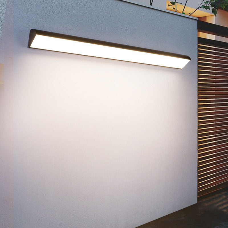 Contemporary Industrial Rectangular Aluminum PC Waterproof LED Wall Sconce Lamp For Outdoor Patio Cuvalon