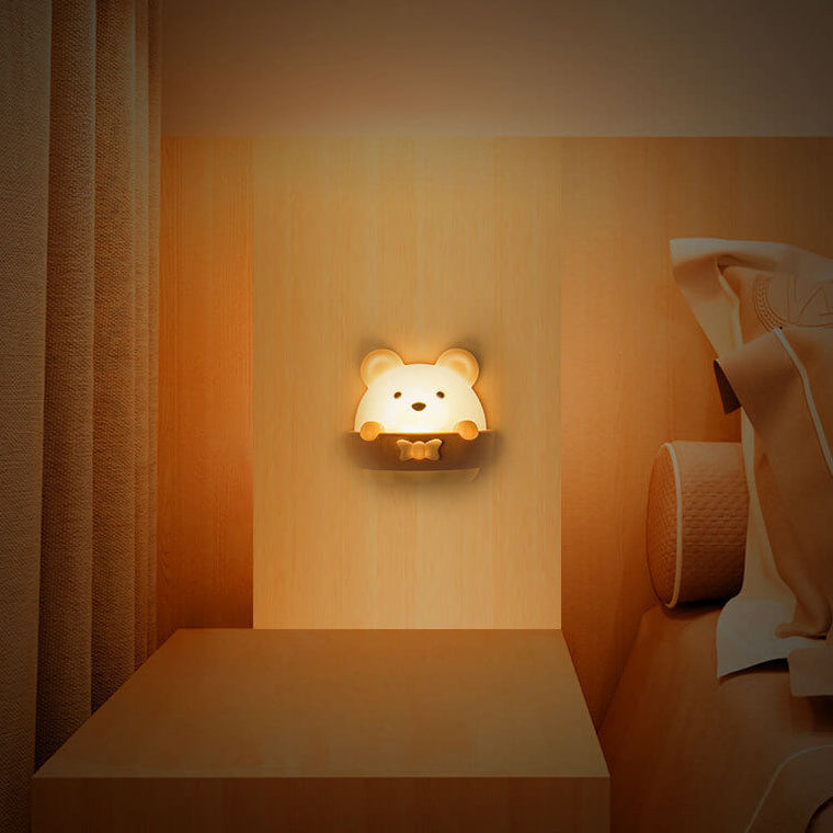 Cartoon ABS Creative Bear LED Night Light Wall Sconce Lamp Cuvalon