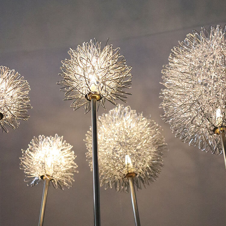 Solar Dandelion Aluminum Wire Globe Light LED Outdoor Waterproof Luminous Garden Insert Ground Landscape Light Cuvalon