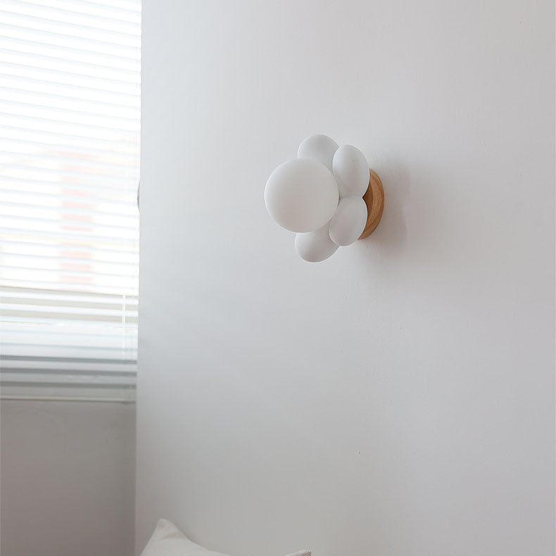 Modern Creative Flowers Shape Glass Ceramic 1-Light Kids Wall Sconce Lamp Cuvalon