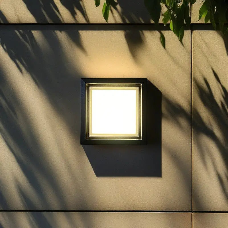 Modern Minimalist Waterproof Square Aluminum Acrylic LED Outdoor Wall Sconce Lamp For Garden Cuvalon