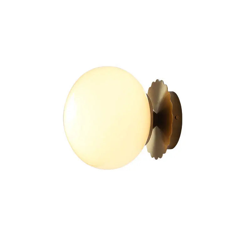 Modern Vintage Minimalist Iron Glass Round Head 1-Light Wall Sconce Lamp Cuvalon