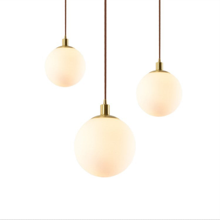 Nordic Minimalist White Orb 1-Light Pendant Light Cuvalon