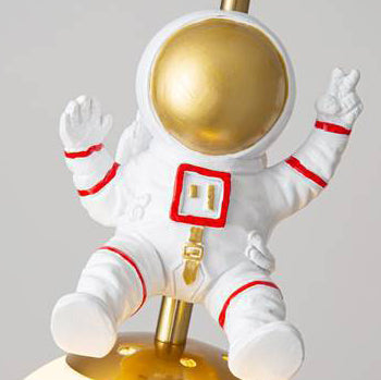 Contemporary Nordic Kids Orb Astronaut Iron Resin 1-Light Pendant Light For Bedroom Cuvalon