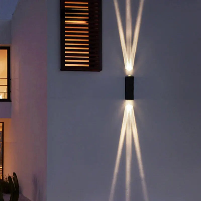 Modern Aluminum Lens Outdoor Patio Double-headed LED Wall Sconce Lamp Cuvalon