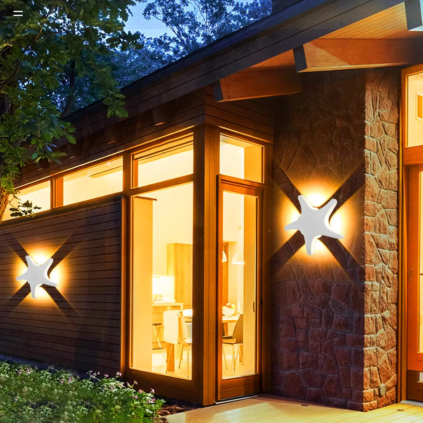 Contemporary Simplicity Aluminum Starfish Design LED Waterproof Wall Sconce Lamp For Outdoor Patio Cuvalon