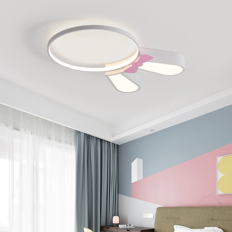 Contemporary Creative Kids Rabbit Iron Acrylic LED Flush Mount Ceiling Light For Bedroom Cuvalon