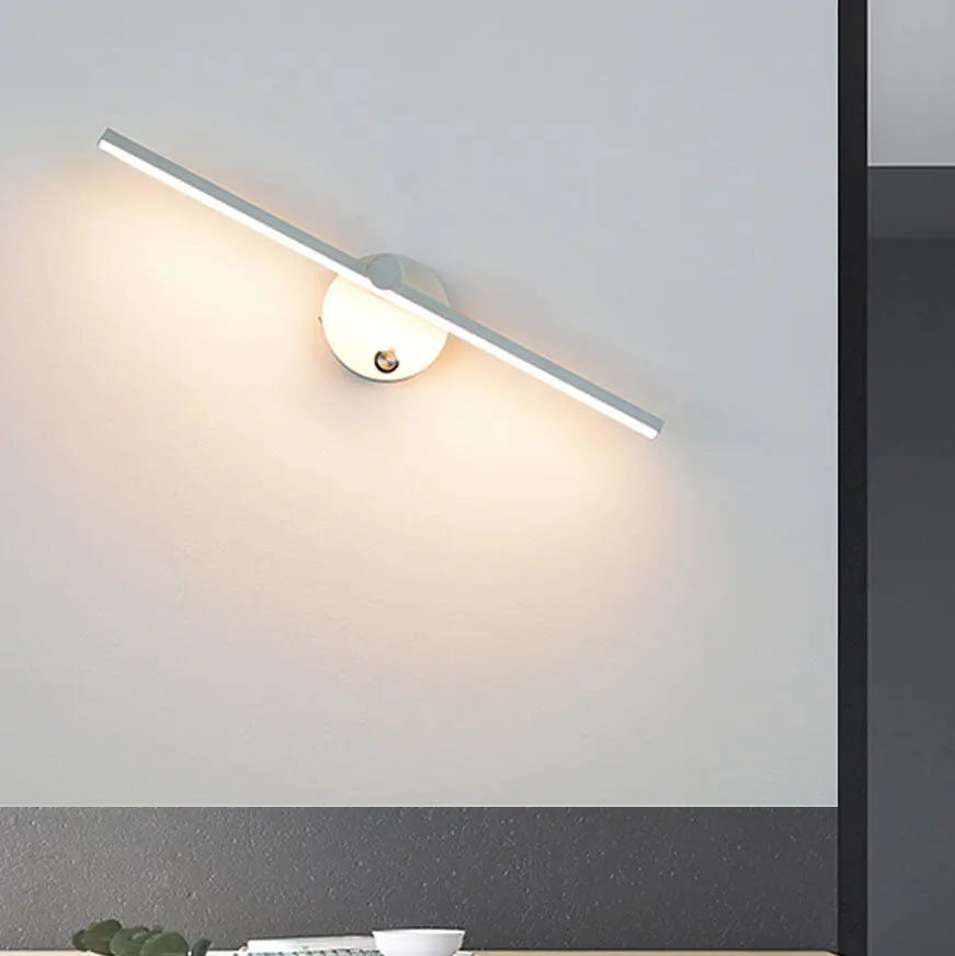 Nordic Minimalist Aluminum Long Bar Switch LED Mirror Wall Sconce Lamp Cuvalon