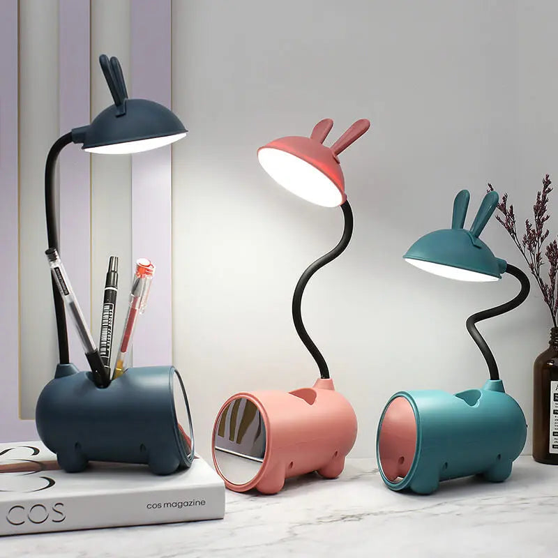 Cartoon Creative Rabbit LED Touch USB Pen Holder Desk Lamp Cuvalon