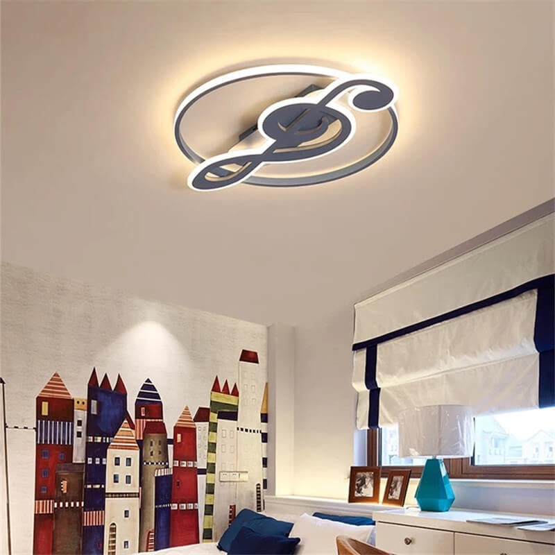 Nordic Creative Music Notes Design LED Flush Mount Ceiling Light Cuvalon