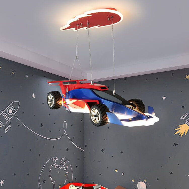 Modern Children's Racing Iron Acrylic LED Pendant Light Cuvalon