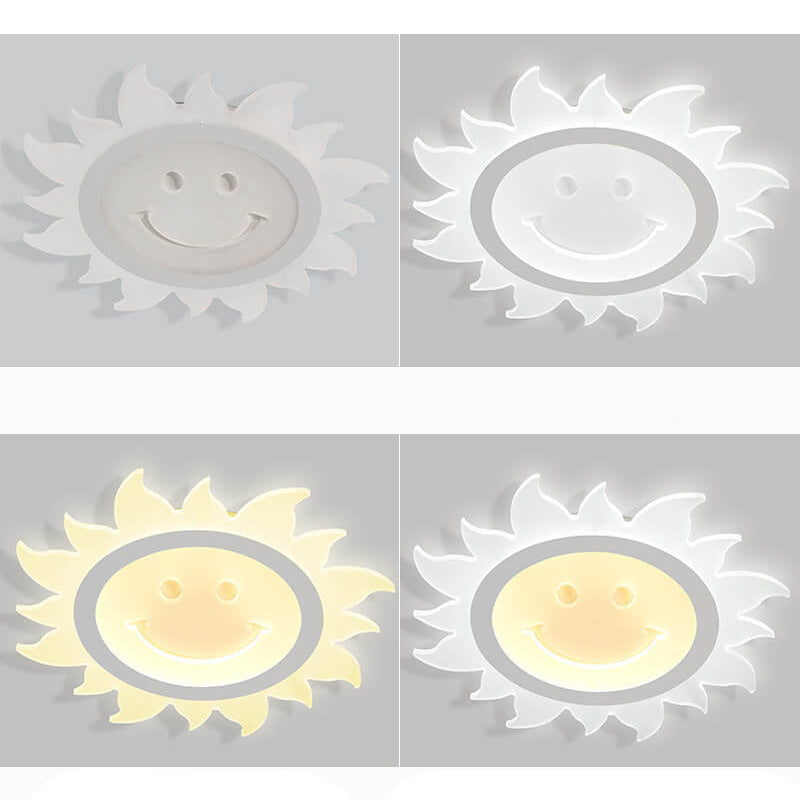 Creative Cartoon Smiley Sun LED Flush Mount Ceiling Light Cuvalon