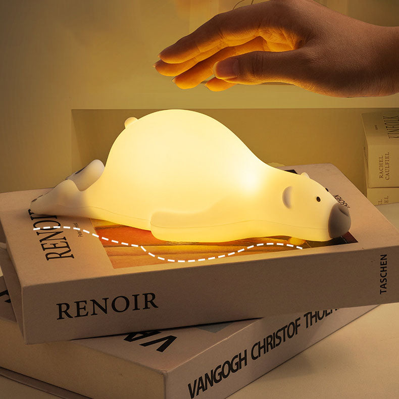Creative Cartoon Lazy Bear Silicone LED Night Light Table Lamp Cuvalon