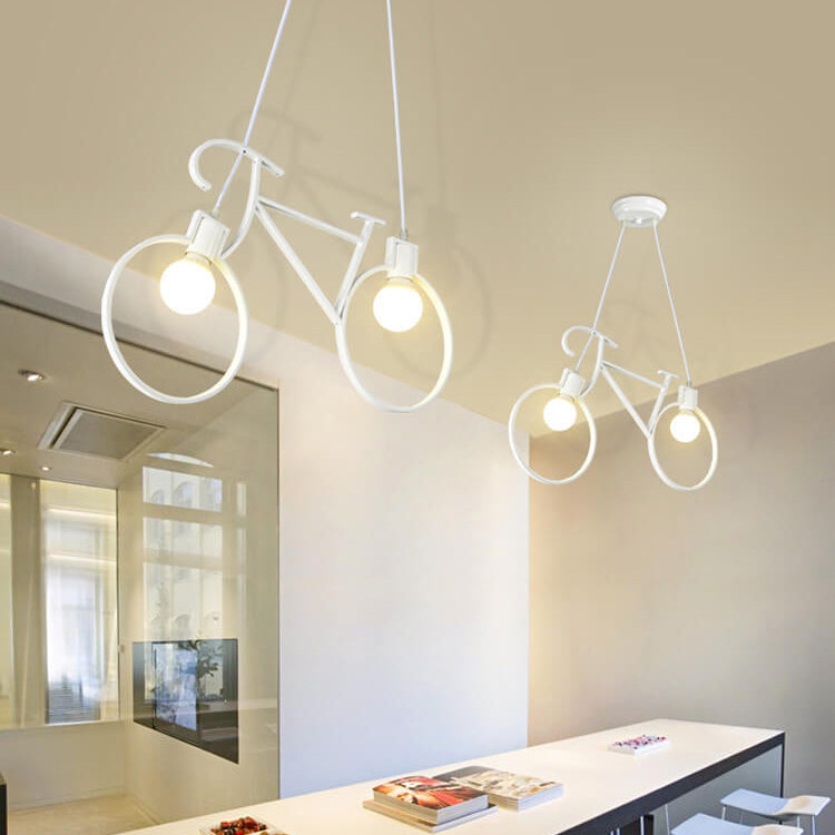 Modern Creative Bicycle Shape Iron 2-Light Kids Chandelier Cuvalon