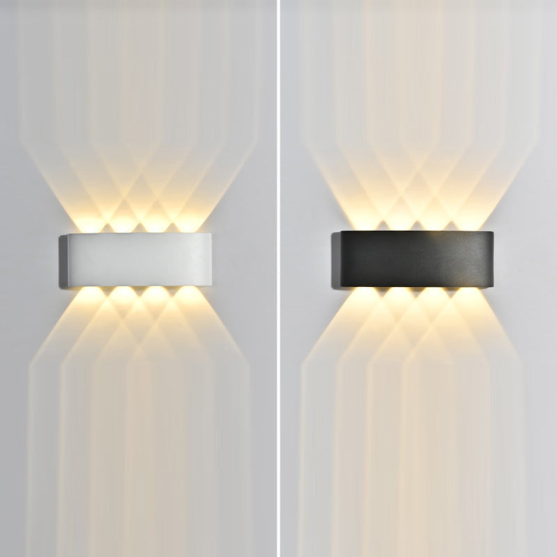 Modern Minimalist Waterproof Cylinder Rectangular Aluminium Iron Acrylic LED Wall Sconce Lamp For Outdoor Patio Cuvalon