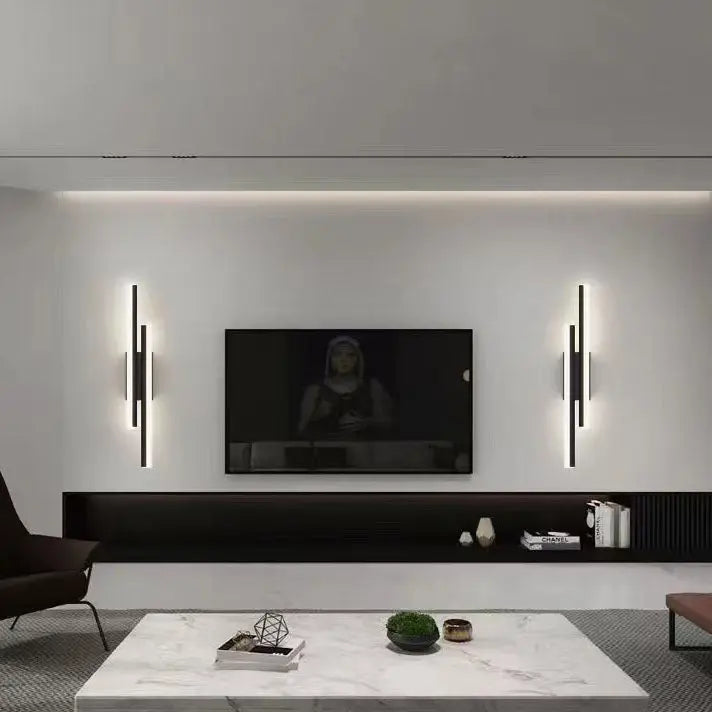 Modern Minimalist Lines Iron Acrylic LED Wall Sconce Lamp Cuvalon
