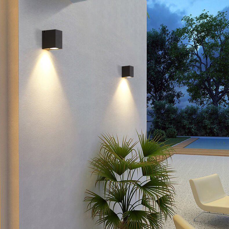 Modern Outdoor Waterproof Square Spotlight Adjustable Angle LED Garden Wall Sconce Lamp Cuvalon
