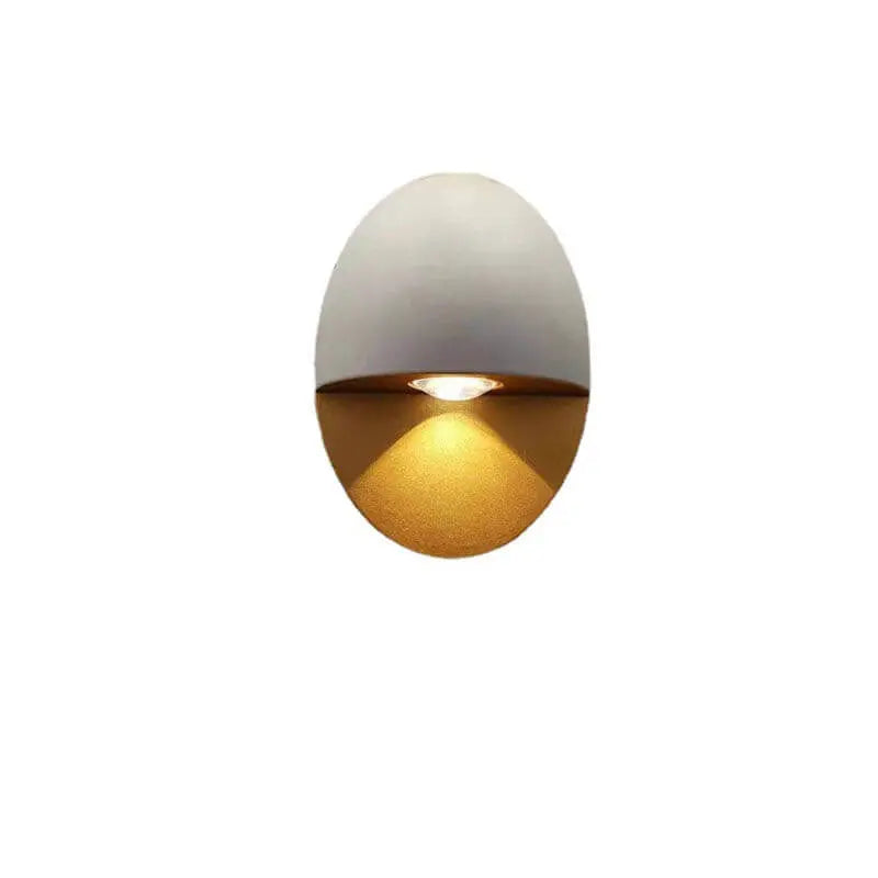 Modern Minimalist Oval Shape Aluminum Outdoor Waterproof LED Wall Sconce Lamp Cuvalon