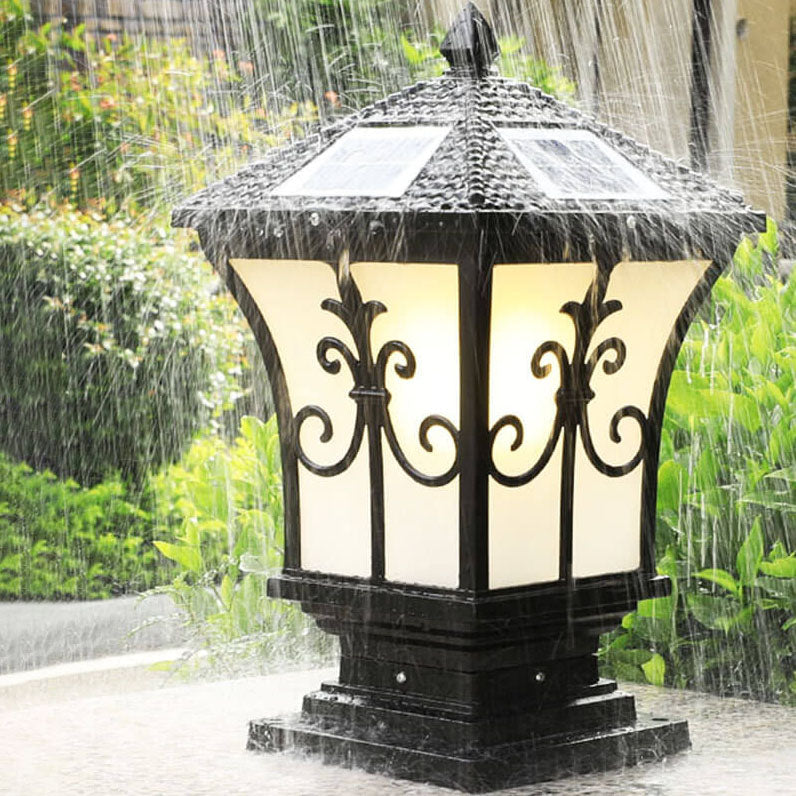 Modern Vintage Waterproof Patio Solar Outdoor Column Head Light Cuvalon