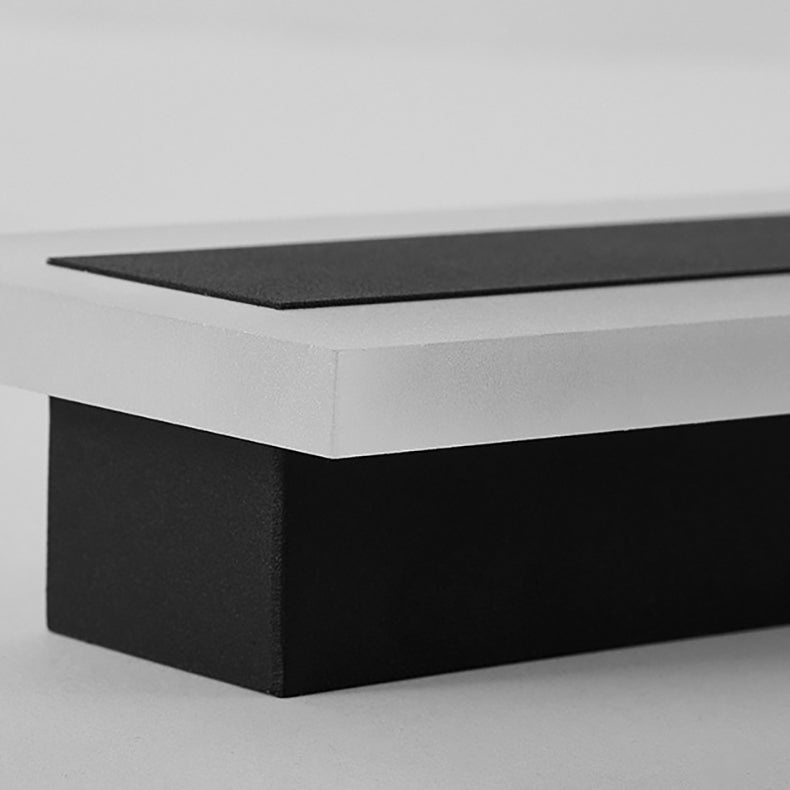 Modern Minimalist Long Rectangular Aluminum Acrylic LED Wall Sconce Lamp For Garden Cuvalon