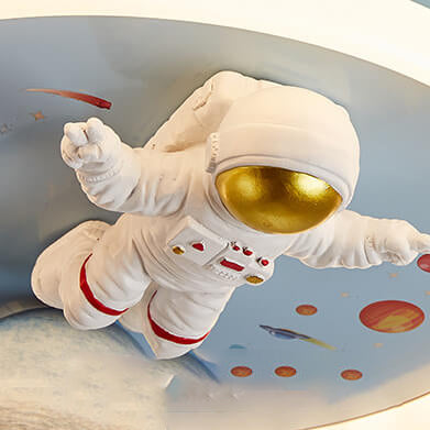 Cartoon Creative Space Astronaut Resin LED Flush Mount Ceiling Light Cuvalon