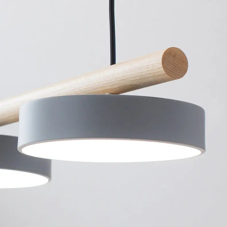 Nordic Creative Round Resin Bird Wood Linear Island Light LED Chandelier Cuvalon
