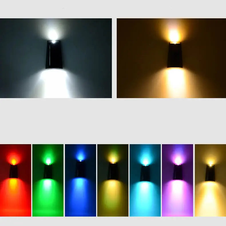 Solar Simple Trapezoid Outdoor RGB Patio LED Wall Sconce Lamp Cuvalon