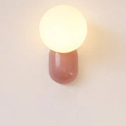 Macaron Cream Style Resin Glass Ball 1-Light Wall Sconce Lamp Cuvalon