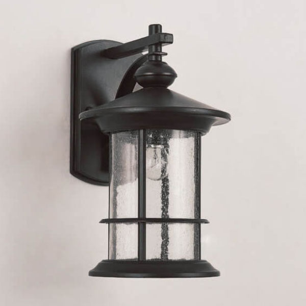 Industrial Vintage Bubble Glass Column 1-Light Outdoor Waterproof Wall Sconce Lamp Cuvalon