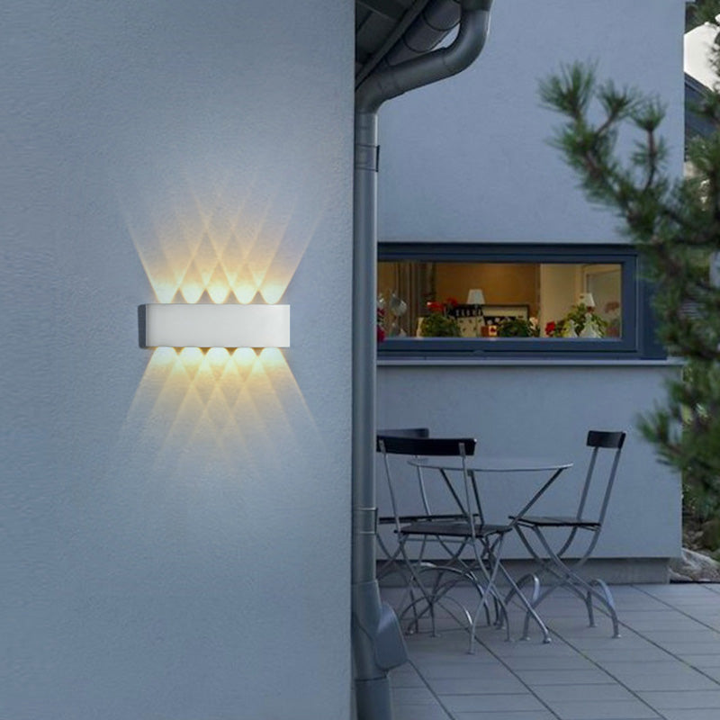 Modern Minimalist Waterproof Cylinder Rectangular Aluminium Iron Acrylic LED Wall Sconce Lamp For Outdoor Patio Cuvalon
