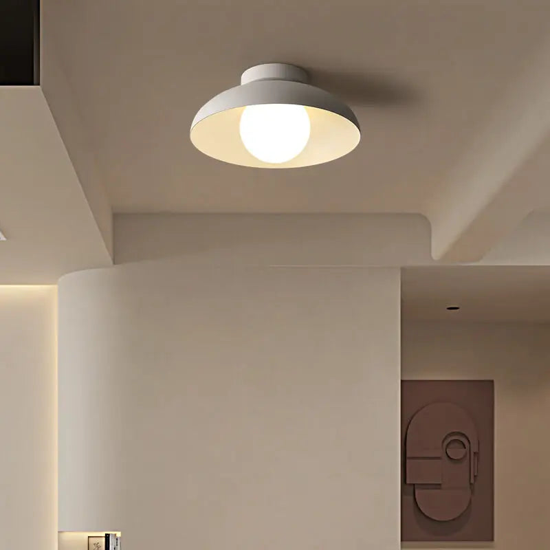 Japanese Wabi-sabi Iron Glass 1-Light Semi-Flush Mount Light Cuvalon