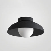 Japanese Wabi-sabi Iron Glass 1-Light Semi-Flush Mount Light Cuvalon