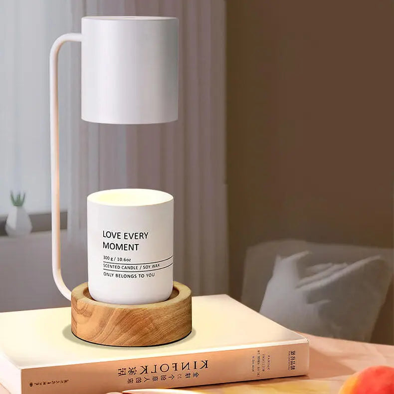 Japanese Minimalist Wood Timing Dimming 1-Light Melting Wax Table Lamp Cuvalon