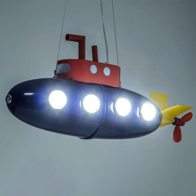 Contemporary Creative Cartoon Submarine Iron LED Kids Chandelier For Bedroom Cuvalon