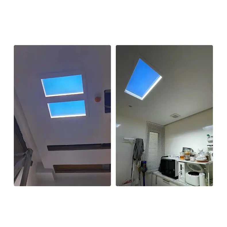 Modern Minimalist Smart Blue Sky Metal LED Flush Mount Ceiling Light for Living Room Cuvalon