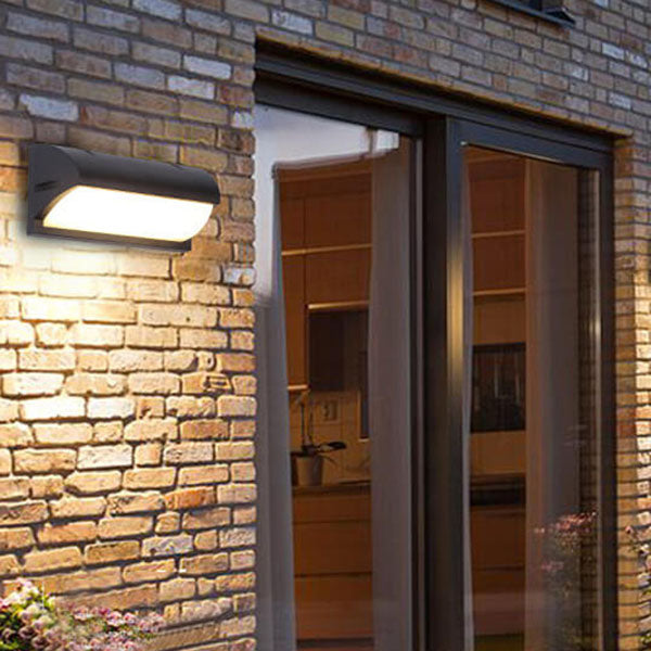 Modern Simple Geometry Outdoor Waterproof Sensor LED Wall Sconce Lamp Cuvalon